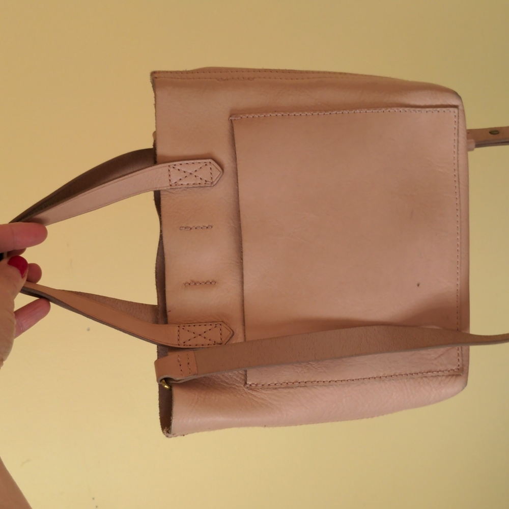 Madewell Blush Pink Leather Transport Tote Bag Purse